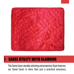 Heart Home Saree Cover | Clothes Storage Bag | Single Packing Saree with Zip Closure | Wardrobe Organizer | Cloth Stoarge Organizer | Bow-Design | Pack of 6 | Maroon