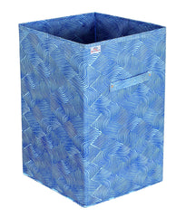 Heart Home Lehariya Printed Non-Woven Foldable Large Laundry basket/Hamper With Handles (Blue)-HS43HEARTH25864