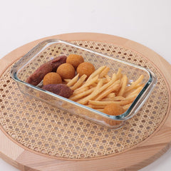 Heart Home 1000 ml Borosilicate Glass Baking Tray | Transparent Microwave Oven Safe Utensils | Rectangular Bread Moulds for Baking | Dishwasher & Freezer Safe | Multipurpose use Serving Tray