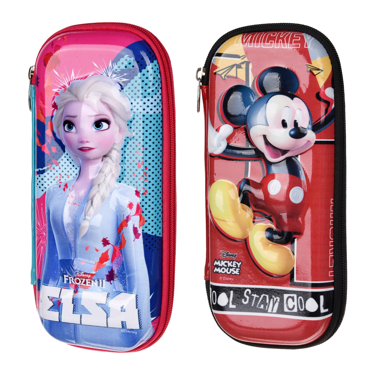 Heart Home Disney Pencil Pouch | School Pencil Case for Kids | Pen-Pencil Box for Kids | Geometry Box | Compass Box | School Stationery Supplies | Pack of 2 | Multicolor