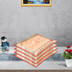 Heart Home Saree Cover | Clothes Storage Bag | Single Packing Saree with Zip Closure | Wardrobe Organizer | Cloth Stoarge Organizer | 4 Side Lace Saree Cover | Pack of 6 | Pink