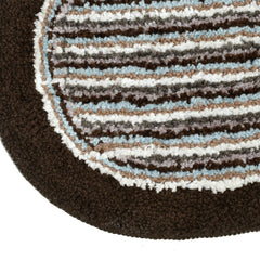Heart Home Strips Design Soft Cotton Machine Washable Doormat, BathMat (Brown)-50HH01892
