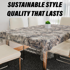 Kuber Industries Dining Table Cover | PVC Table Cloth Cover | 6 Seater Table Cloth | Leaf Gripper Table Cover | Table Protector | Table Cover for Dining Table | 60x90 Inch | DTC | Blue