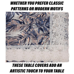 Kuber Industries Dining Table Cover | PVC Table Cloth Cover | 6 Seater Table Cloth | Leaf Gripper Table Cover | Table Protector | Table Cover for Dining Table | 60x90 Inch | DTC | Blue