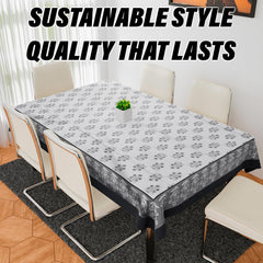 Kuber Industries Dining Table Cover | Polyester Table Cloth Cover | 6-Seater Table Cloth | Harmony Table Cover | Table Protector | Table Cover for Dining Table | 60x90 Inch | DTC | White & Black