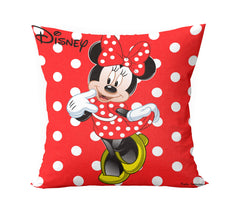 Heart Home Disney Team Minnie Mickey Print Silk Special Long Crush Cushion Covers (16"x16") Set of 3, Royal Blue & Red & Black- HEART1321