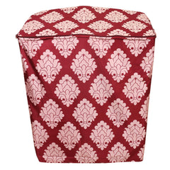 Kuber Industries Floral Design Cotton Top Load Semi Automatic Washing Machine Cover - Maroon