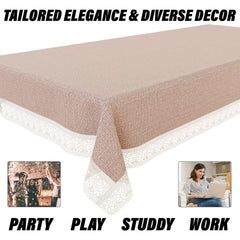 Kuber Industries Dining Table Cover | PVC Table Cloth Cover | 6-Seater Table Cloth | Table Protector Cover | Table Cover for Dining Table | Gulab Table Cover | 60x90 Inch | DTC | Maroon