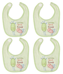 Kuber Industries Baby Cotton Apron Bibs-Pack of 4 (Yellow)-HS43KUBMART25511