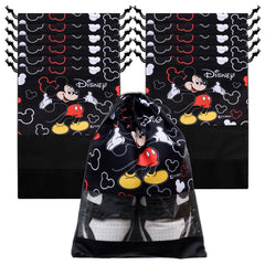 Heart Home Disney Mickey Shoe Cover | Travel Shoe Storage Bags | Polyester Storage Bag | Drawstring Shoe Cover | Shoe Organizer with Clear window | Pack of 12 | Black