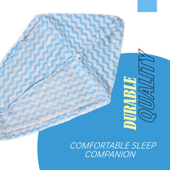 Heart Home Hair Wrapper | Hair-Drying Towel | Hair Bathrobe for Women & Girls | Hair Dry Cap Bath Towel | Microfiber Hair Turban Towel | Quick Absorbent Hair Towel | Zig Zag | Sky Blue