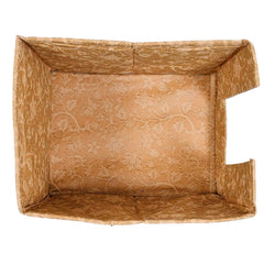 Heart Home Metallic Flower Printed Non-Woven Foldable Shirt Stacker Closet Organizer With Handles (Brown)-HS43HEARTH26436