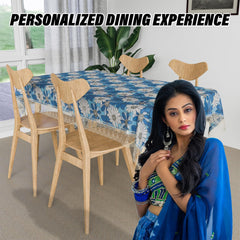 Heart Home Dining Table Cover | Kitchen Dining Tablecloth | 4 Seater Center Table Cover | Dining Table Cover for Hall Décor | Sunflower Kitchen Tablecloth | 45x70 | Blue