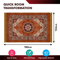 Heart Home Carpet|Velvet Carpet-Rug for Home Décor|Carpet Rug for Bedroom|Carpet for Living Room|Prayer-Yoga Mat|Carpet for Hall|4x6 Ft|Golden