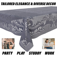 Heart Home Center Table Cover | Cotton Table Cloth Cover | 4-Seater Table Cloth | Self Gulmohar Vila Table Cover | Table Protector | Table Cover for Center Table | 40x60 Inch | Gray