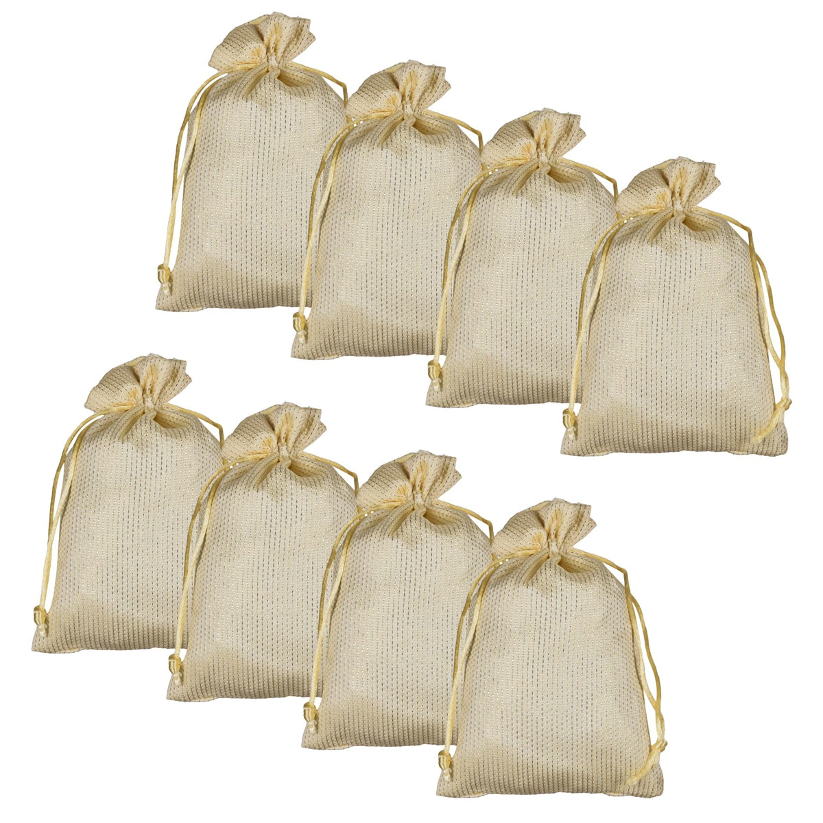 Heart Home Potli|Jari Silk Wedding Potli|Drawstring Closure Potli|Wallet Potli|Christmas Gift Potli|Baby Shower Potli|Traditional Shagun Potli|9x12 Inch|Large|Pack of 8|Cream