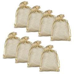 Heart Home Potli|Jari Silk Wedding Potli|Drawstring Closure Potli|Wallet Potli|Christmas Gift Potli|Baby Shower Potli|Traditional Shagun Potli|9x12 Inch|Large|Pack of 8|Cream