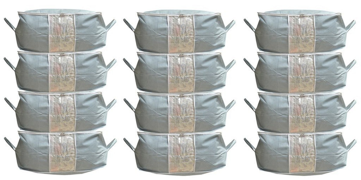 Kuber Industries 12 Piece Non Woven Storage Organiser, Grey