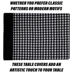 Heart Home Dining Table Cover | Cotton Table Cloth Cover | 8 Seater Table Cloth | Barik Check Table Cover | Table Protector | Table Cover for Dining Table | 60x108 Inch | DTC | Black