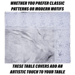 Heart Home Dining Table Cover | PVC Table Cloth Cover | 6-Seater Table Cloth | Table Protector Cover | Table Cover for Dining Table | New Flower Table Cover | 60x90 Inch | DTC | Gray