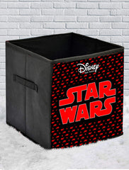 Kuber Industries Disney Star War Printed Non-Woven Foldable Storage Bin/Cube/Organizer For Toys, Clothes And Books With Handles- Pack of 2 (Black) -HS43KUBMART26292