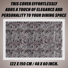 Heart Home Table Cover | PVC Dining Table Cover | Table Cloth | Center Table Cover | Table Cover for Kitchen Table | Transparent Leaf Table Cover for Hall Décor | 48x60 Inch | Black