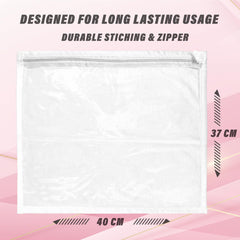 Heart Home Saree Cover | Clothes Storage Bag | Single Packing Saree with Zip Closure | Wardrobe Organizer | Cloth Stoarge Organizer | Plain Saree Cover | Pack of 12 | White