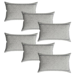 Heart Home Pillow Cover | Cotton Pillow Cover | Pillow Cover for Bedroom | Cushion Pillow Cover for Living Room | Khakhi Printed Pillow Cover Set | Set of 6 | White