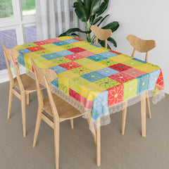 Heart Home Dining Table Cover | Kitchen Dining Tablecloth | 4 Seater Center Table Cover | Dining Table Cover for Hall Décor | Check Kitchen Tablecloth | 45x70 | Yellow