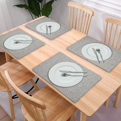 Heart Home Multiuses Jute Table Placemat for Kitchen, Dining Table Set of 6 (Grey)