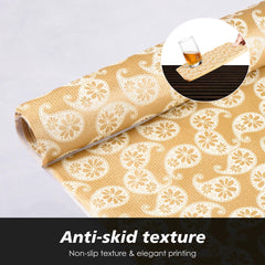 Heart Home Shelf Liner | Kitchen Cabinet Shelf Protector | Kitchen Liners for Cabinets and Drawers | Drawer Liner Mat | Carry Shelf Liner Cabinet Mat | 10 MTR | Golden