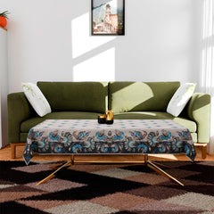 Kuber Industries Center Table Cover | Velvet Sparkle Table Cover | Blue Digital Flower Table Cover | Reusable Cloth Cover for Table Top | Table Protector Cover | 40x60 Inch | Gray