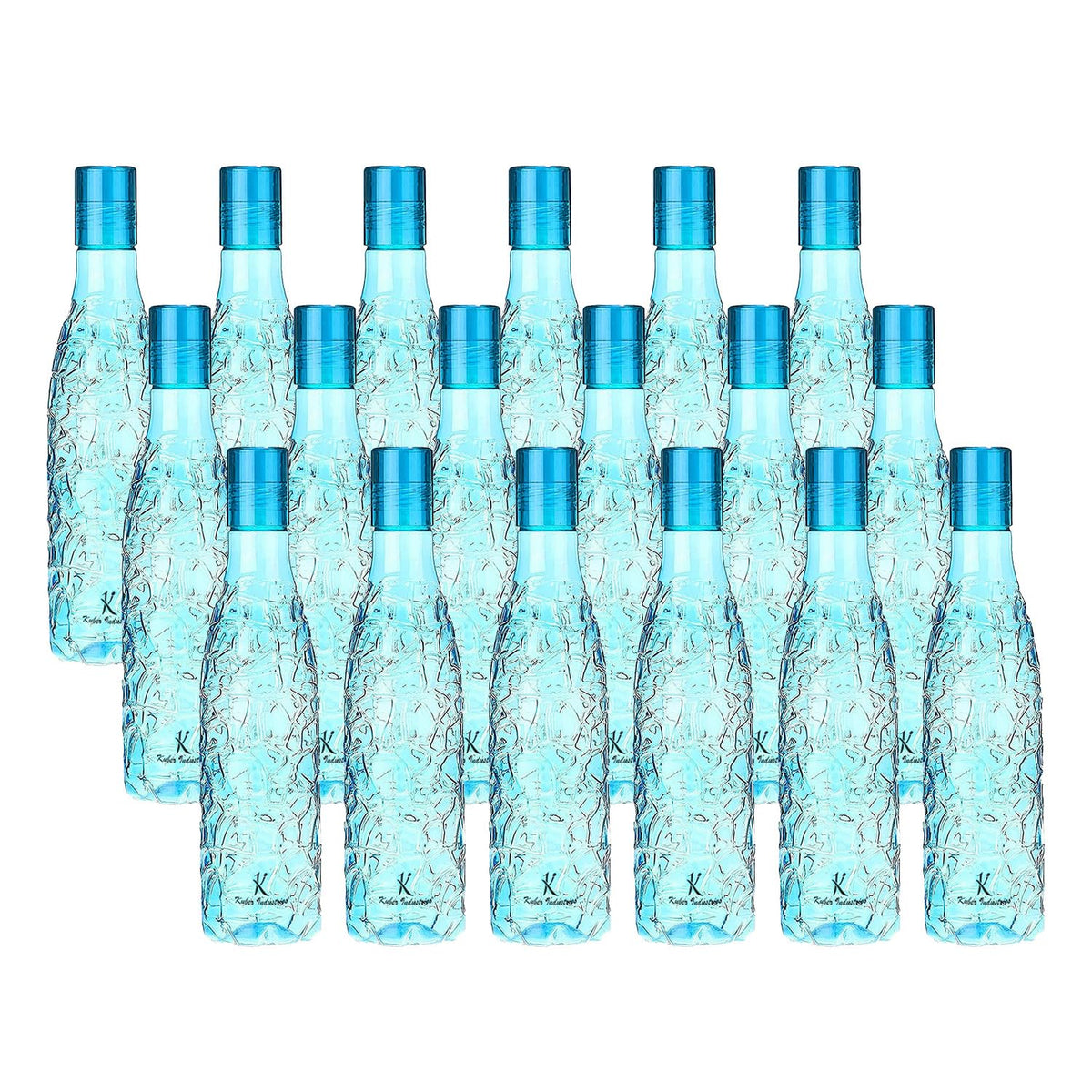 Kuber Industries BPA-Free Plastic Water Bottle|Leak Proof, Firm Grip, 100% Food Grade Plastic Bottles|for Home, Office, & Gym|Unbreakable, Freezer Proof, Fridge Water Bottle|Set of 6|Blue (Pack of 3)