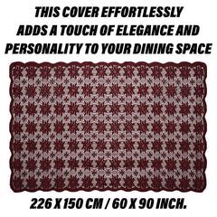 Kuber Industries Dining Table Cover | Cotton Table Cloth Cover | 6-Seater Table Cloth | Plain Jasmin Table Cover | Table Protector | Table Cover for Dining Table | 60x90 Inch | DTC | Maroon