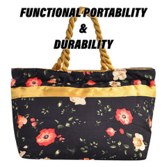 Heart Home Hand Purse | Polyester Hand Bag | Woman Shoulder Bag | Top Handle Handbag | Gifting Hand Purse | Ladies Tote Purse | Bow Flower Printed Handbag | Blue