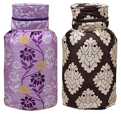 Kuber Industries Cotton 2 Pieces Cylinder Cover (Purple & Brown) -CTKTC6921, Standard