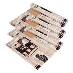 Heart Home Shelf Liner | Kitchen Cabinet Shelf Protector | Kitchen Liners for Cabinets and Drawers | Drawer Liner Mat | Kettle Design Shelf Liner Roll | Cabinet Mat | 3 MTR | Pack of 3 | Brown