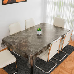 Heart Home Dining Table Cover | PVC Table Cloth Cover | 6 Seater Table Cloth | 3D Leaf Table Cover | Table Protector | Table Cover for Dining Table | 60x90 Inch | DTC | Brown