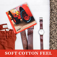 Kuber Industries Disney Car Handkerchiefs | Cotton Handkerchiefs for Boys | Handkerchiefs for Girls | Rumal for Boys & Girls | Hankies for Gifting | Gentle on Skin | Pack of 6 | Red