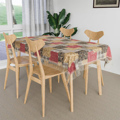 Heart Home Dining Table Cover | Kitchen Dining Tablecloth | 4 Seater Center Table Cover | Dining Table Cover for Hall Décor | Barik Flower Kitchen Tablecloth | 45x70 | Maroon