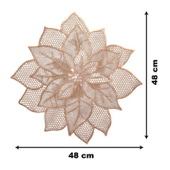 Kuber Industries Flower Design Soft Leather Table Placemats, Set of 4 (Copper)-HS43KUBMART26092, Standard