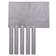 Heart Home PVC Soft Leather 6 Pieces Dining Table Placemat Set (Silver) - CTHH8366