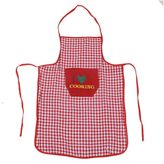 Kuber Industries Checkered Design Cotton 2 Pieces Waterproof Apron with Front Pocket (Red & Black)-CTKTC29853