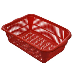 Kuber Industries 4 Pieces Plastic Kitchen Vegetables and Fruits Basket Multipurpose Organizers,Small Size,Blue & Red