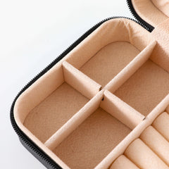 Homestic Pack of 1 Mini Jewelry Box | Travel Jewellery Organizer Storage Box | Portable Case for Rings Earrings | Portable Jewelry Organizer | Proposal Gifts for Women Girl |YXX-023BK | Black