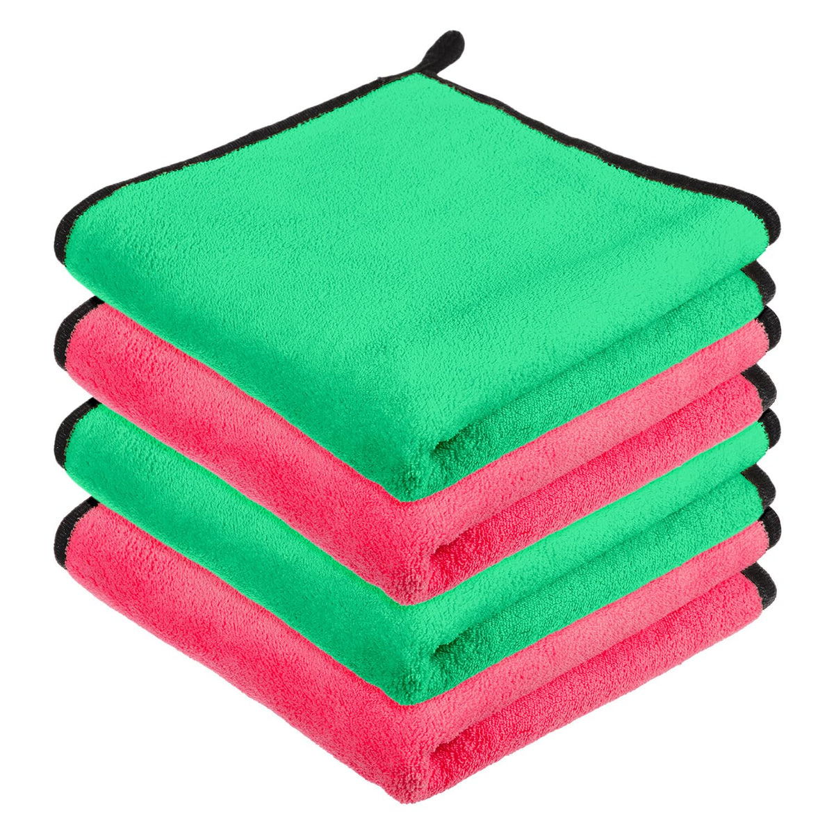 Heart Home Cleaning Towel | Reusable Cleaning Cloths for Kitchen | Duster Towel for Home Cleaning | 400 GSM Cleaning Cloth Towel with Hanging Loop | 40x40 | Pack of 4 | Multi