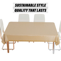 Heart Home Table Cover | Polyvinyl Dining Table Cloth Cover | Center Table Cover | Table Cover for Kitchen Table | Lining Table Cover for Hall Décor | 54x84 Inch | Golden