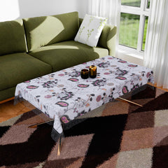 Kuber Industries Center Table Cover | PVC Table Cloth Cover | 4 Seater Table Cloth | 3D Gulab Table Cover | Table Protector | Table Cover for Center Table | 40x60 Inch | CTC | Black