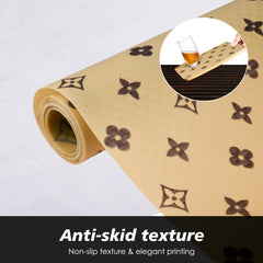 Heart Home Shelf Liner | EVA Kitchen Cabinet Shelf Protector | Kitchen Liners for Cabinets and Drawers | Drawer Liner Mat | Star Shelf Liner Cabinet Mat | 3 MTR | Pack of 2 | Brown