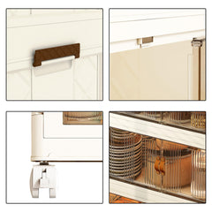 Kuber Industries (Set of 6) 3-Layer Double Door Almirah for Clothes - Collapsible & Foldable Dress Racks/Plastic Cupboard for Storage - White